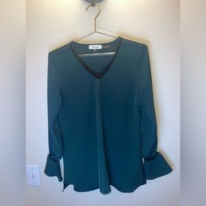 Calvin Klein Sheer Bell Sleeve Blouse | XS